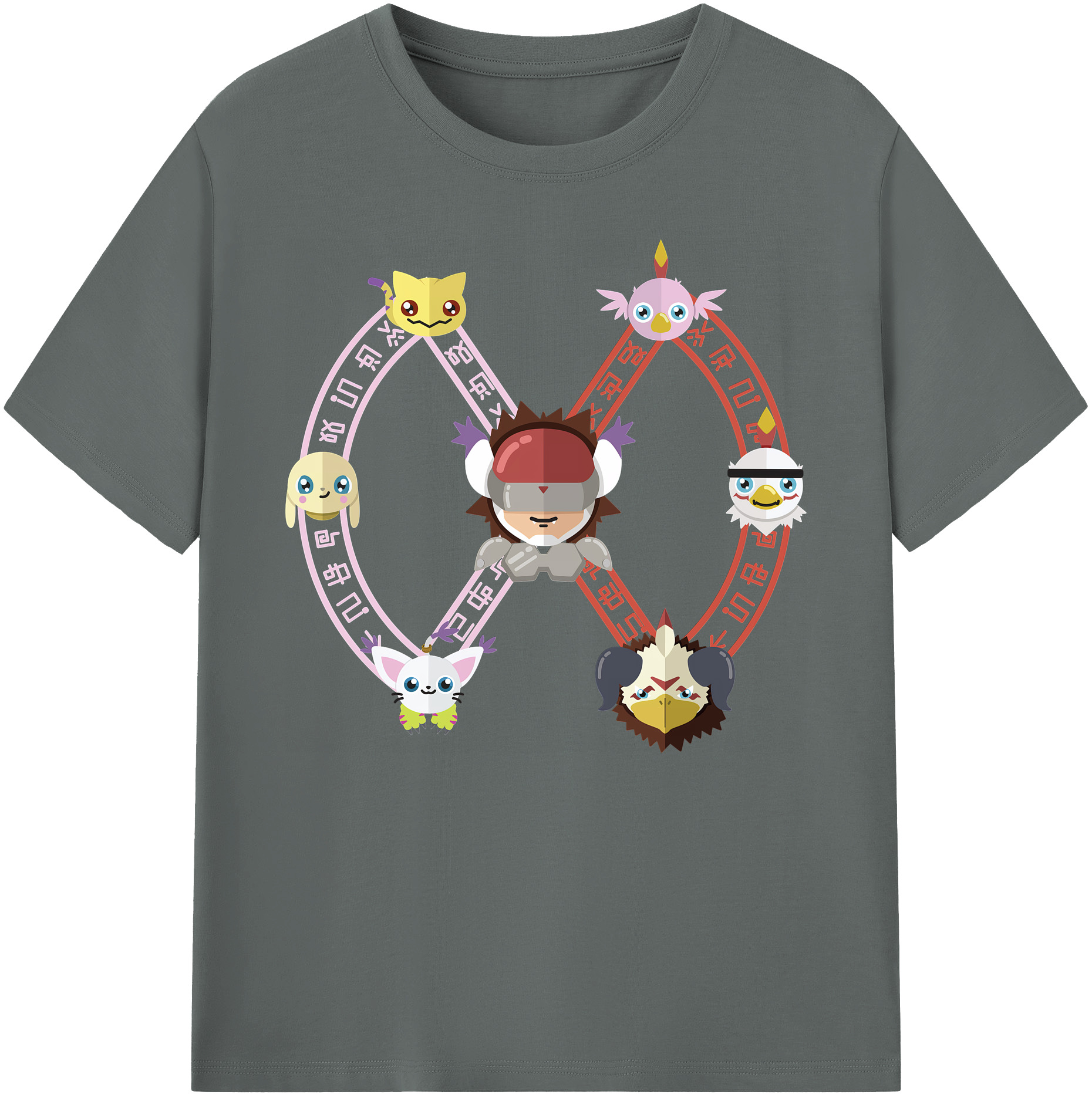 （画像用） Digimon デジタルモンスター/デジモン 綿100％ メンズ半袖Tシャツ｜肌触りやわらか＆通気性